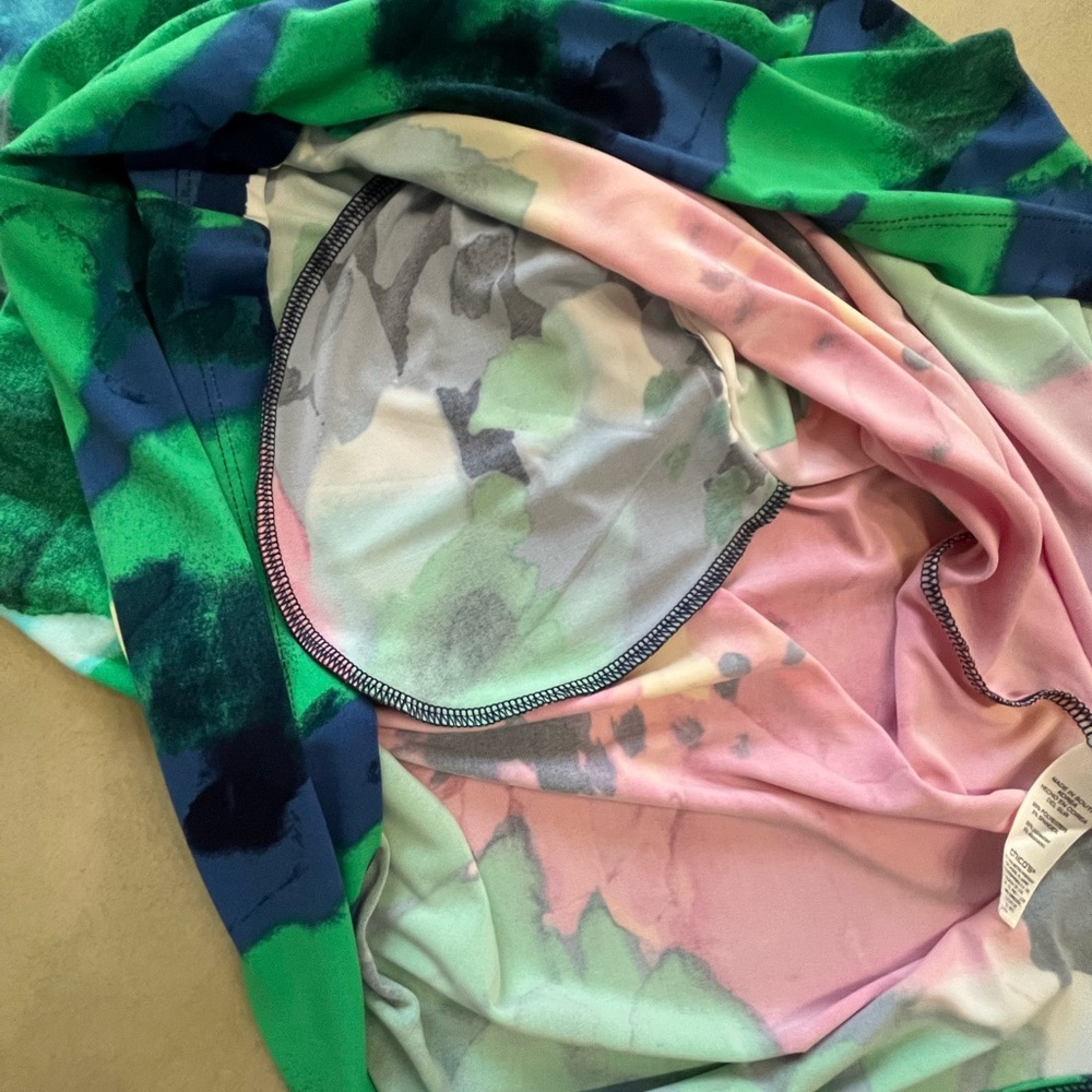 Chico's Bold Floral V-Neck Maxi Dress in Pink, Green & Blue - Picture 8 of 12